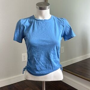 Zara blue adjustable sides crop top
